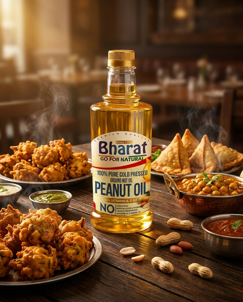 Crispy bhaji fried in groundnut oil