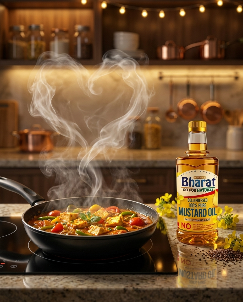 Mustard oil with steaming pan